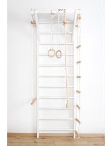 White Wall Bars with Accessories – Home Fitness Center for Children and Adults