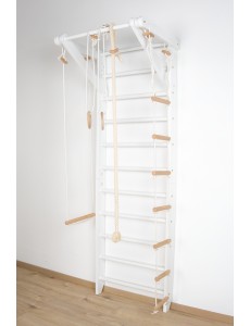White Wall Bars with Accessories – Home Fitness Center for Children and Adults