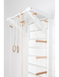 White Wall Bars with Accessories – Home Fitness Center for Children and Adults