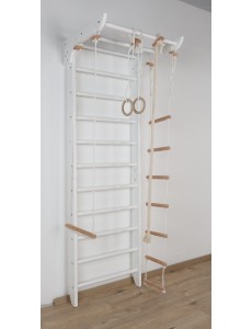 White Wall Bars with Accessories – Home Fitness Center for Children and Adults