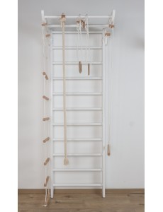 White Wall Bars with Accessories – Home Fitness Center for Children and Adults