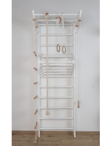 White Gym Ladder with Accessories – Home Exercise Equipment for Children & Adults