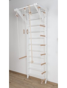 White Wall Bars with Accessories – Home Fitness Center for Children and Adults