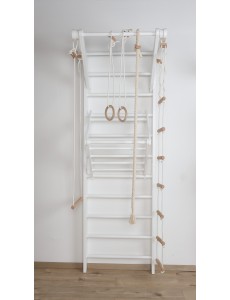 White Gym Ladder with Accessories – Home Exercise Equipment for Children & Adults