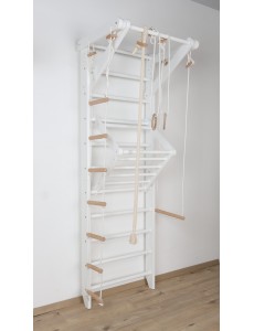 White Gym Ladder with Accessories – Home Exercise Equipment for Children & Adults