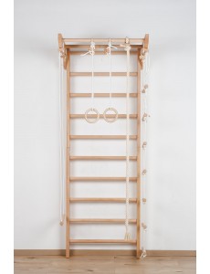 Wooden Wall Bar with Accessories – Safe Training Equipment for Kids and Adults