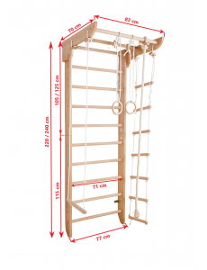 Wooden Wall Bar with Accessories – Safe Training Equipment for Kids and Adults