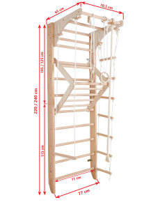 Wall Ladder with Movable Top Bar and Accessories
