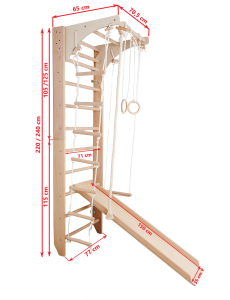 Wall Bars with Movable Top Bar and Accessories – The Perfect Fitness Equipment for the Whole Family!